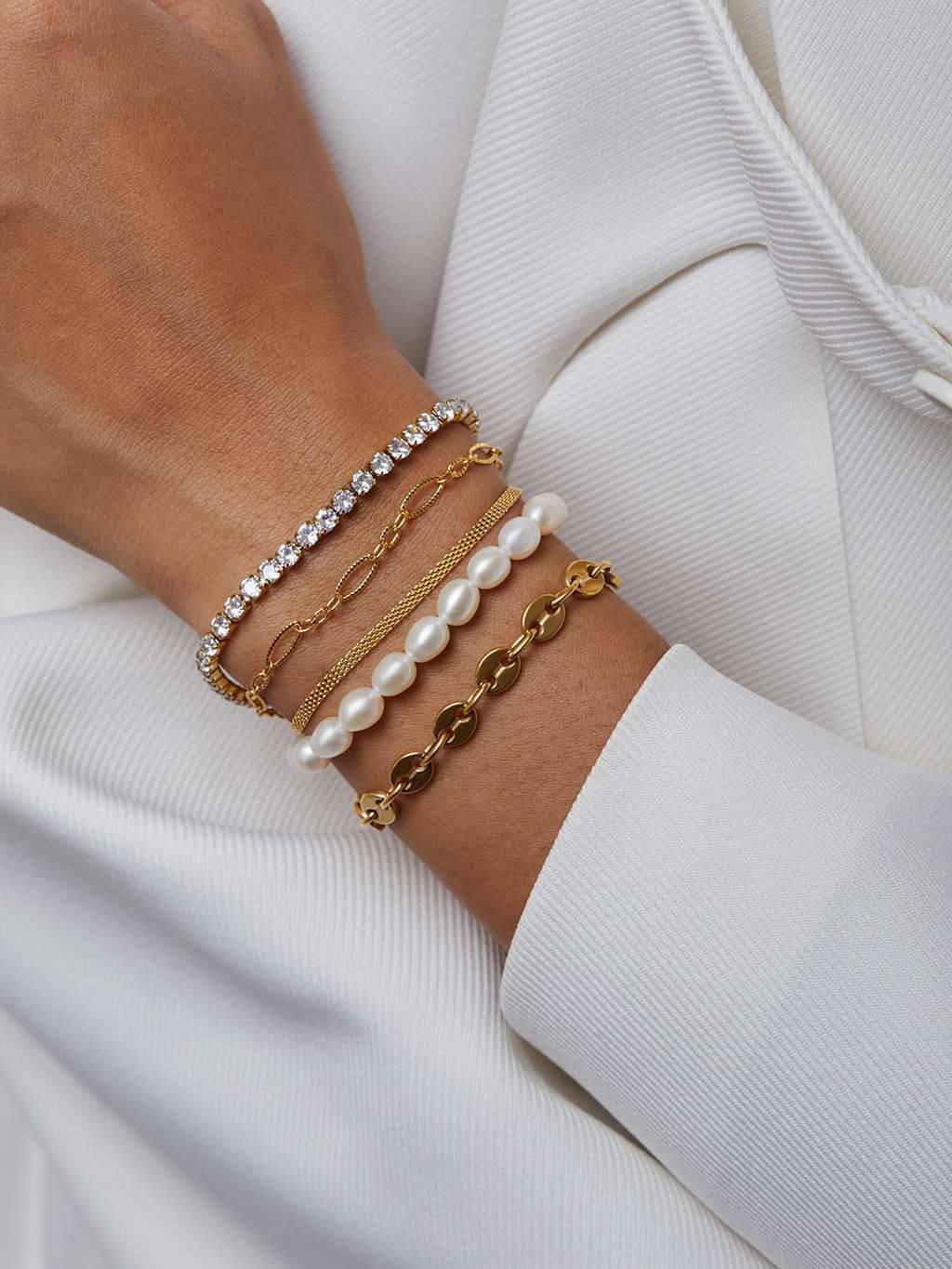 Classic Pearls Armband Gold - Dorose | Wasserfester Schmuck, 18K vergoldet