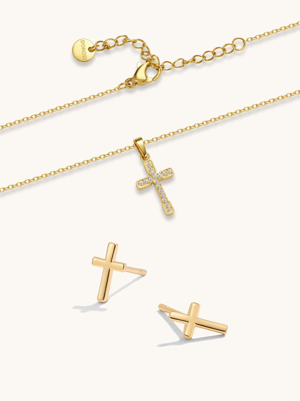 Collier mit Anhänger Kette & Ohrringe Schmuck Set - Dorose | Wasserresistent, kein Verfärben