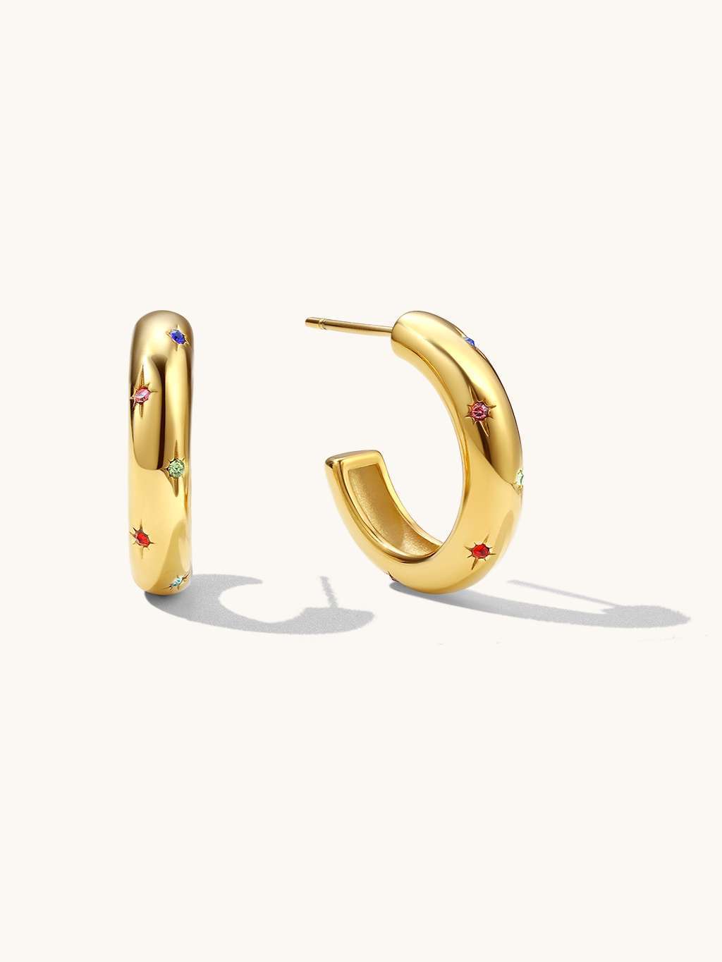 Color Ohrstecker Gold - Dorose | Wasserfester Schmuck, 18K vergoldet