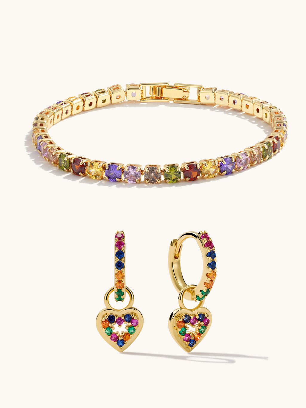 Colorful Armband & Ohrringe Schmuck Set - Dorose | Wasserresistent, kein Verfärben