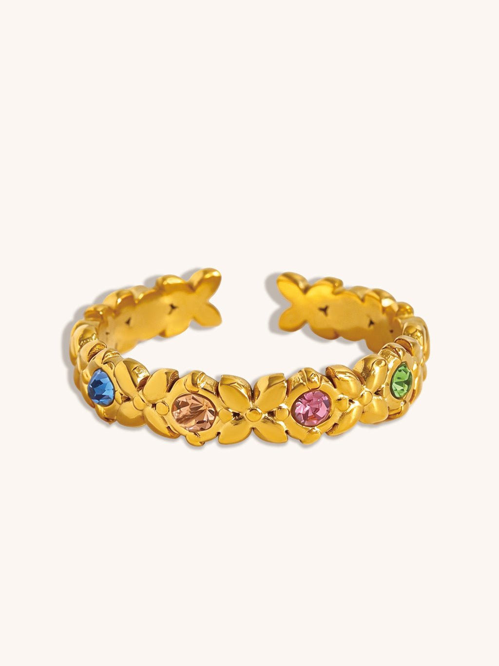 Colorful Gemstone Ring Gold - Dorose | Wasserresistent, kein Verfärben