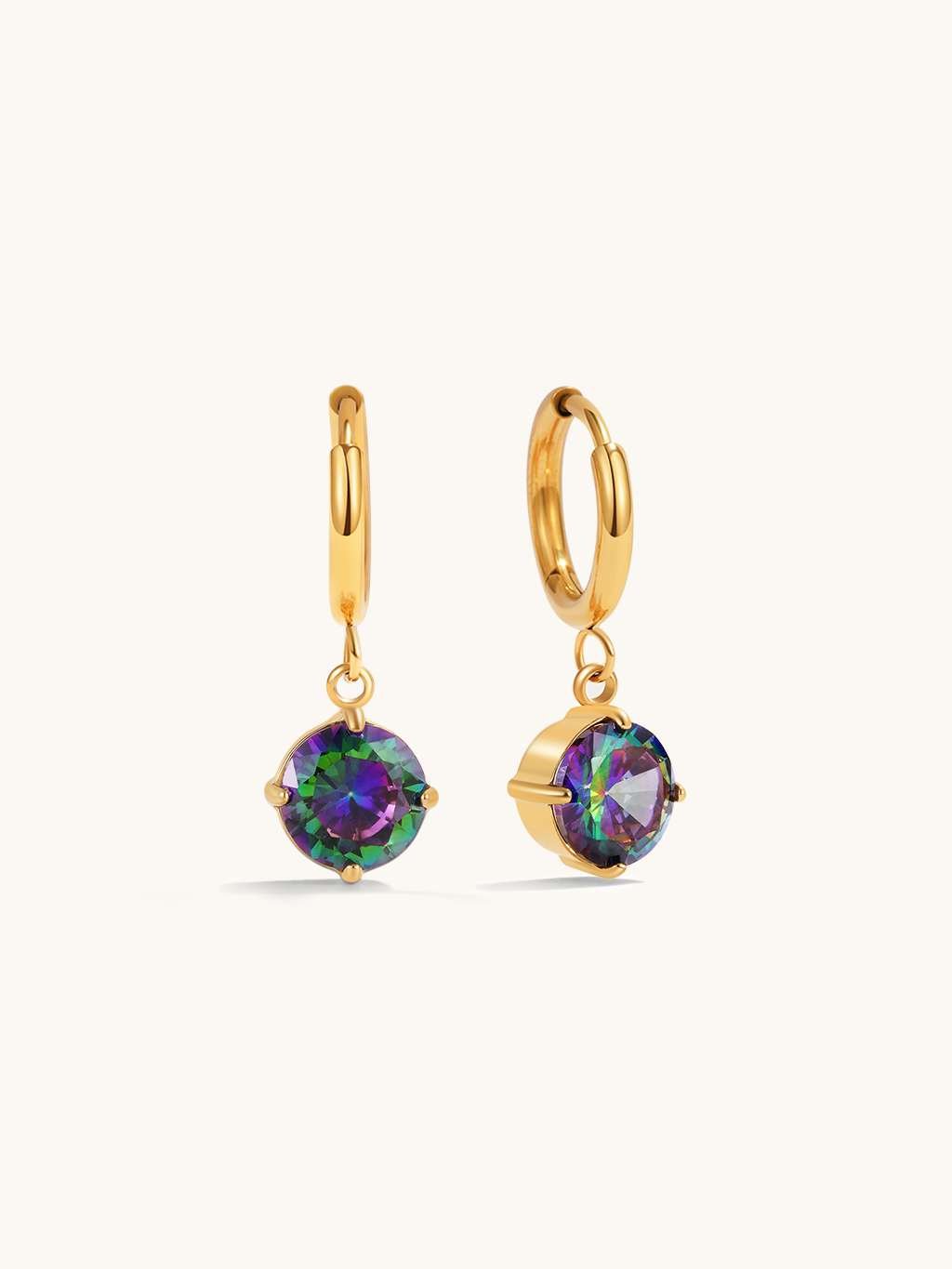 Colorful Gentle Shine Hoop Ohrringe Gold - Dorose | Wasserfester Schmuck, 18K vergoldet
