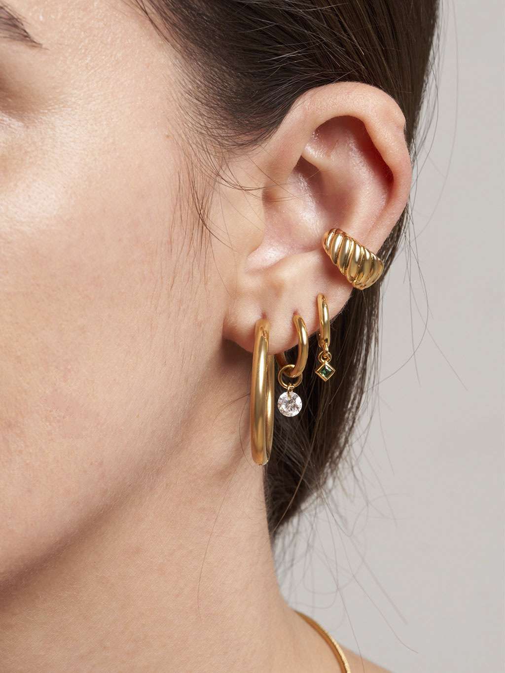 Croissant Dôme Earcuff Gold - Dorose | Wasserfester Schmuck, 18K vergoldet