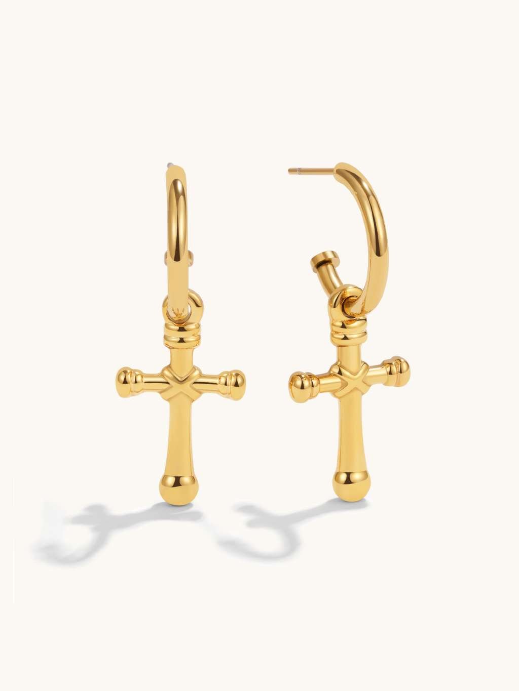 Cross Ohrringe Gold - Dorose | Wasserfester Schmuck, 18K vergoldet