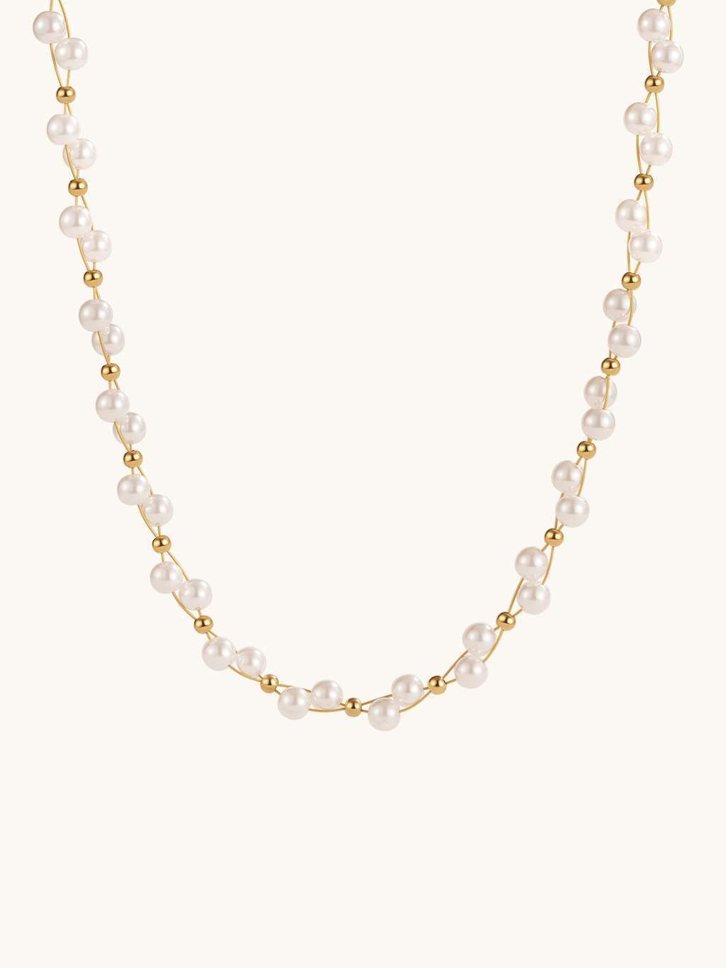 Cross Pearls Kette Gold - Dorose | Wasserfester Schmuck, 18K vergoldet