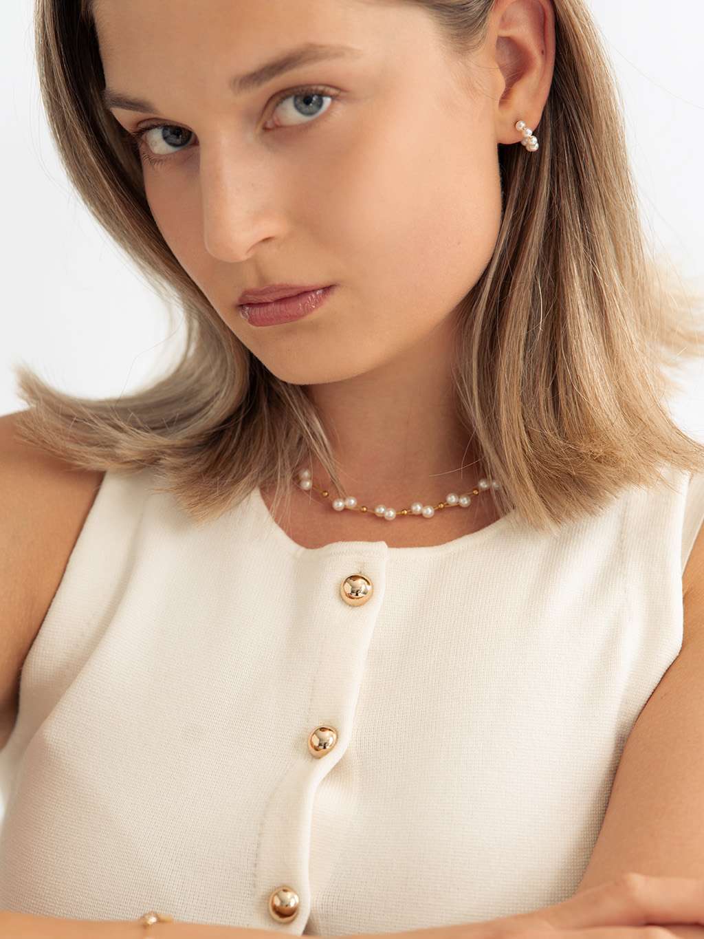 Cross Pearls Kette Gold - Dorose | Wasserfester Schmuck, 18K vergoldet