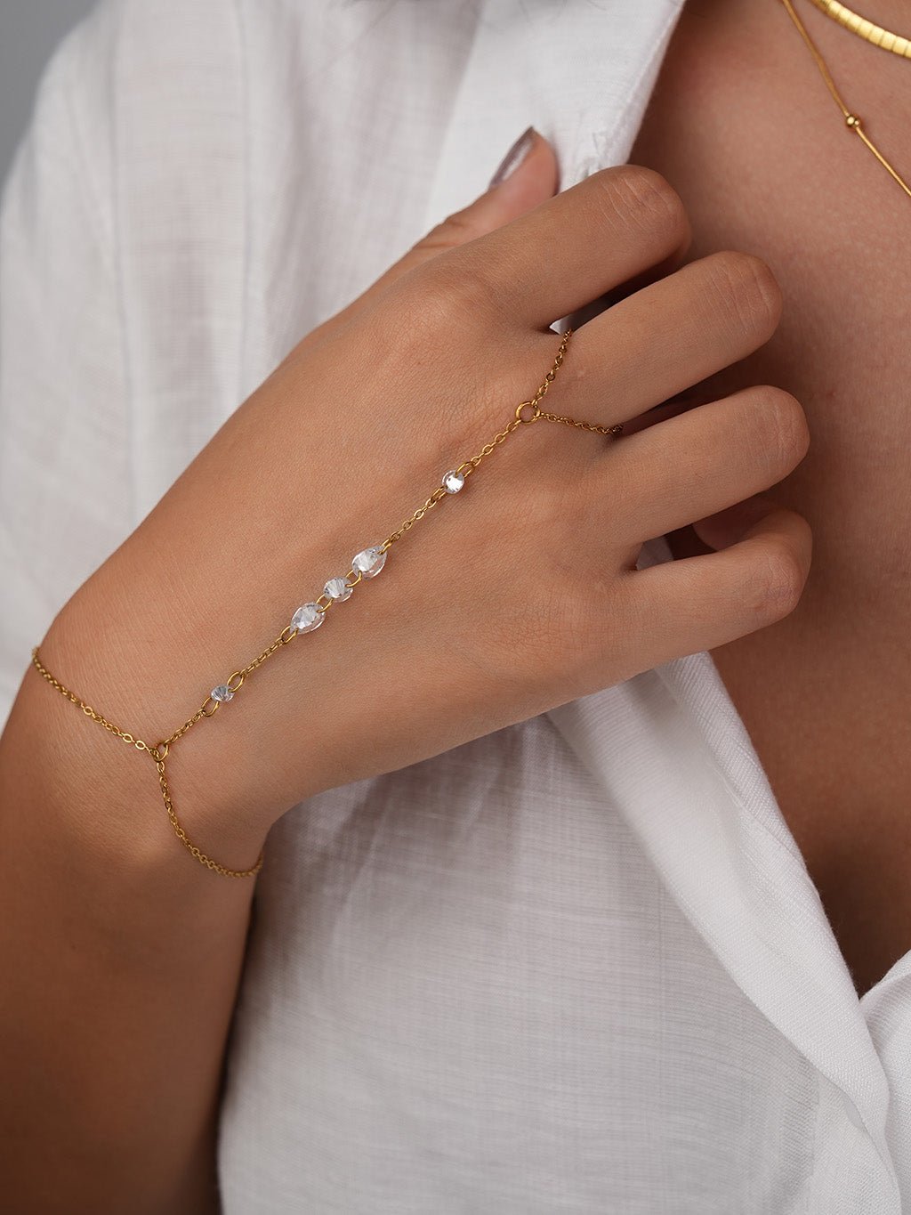 Crystal Flow Handkette Gold - Dorose | Wasserresistent, kein Verfärben
