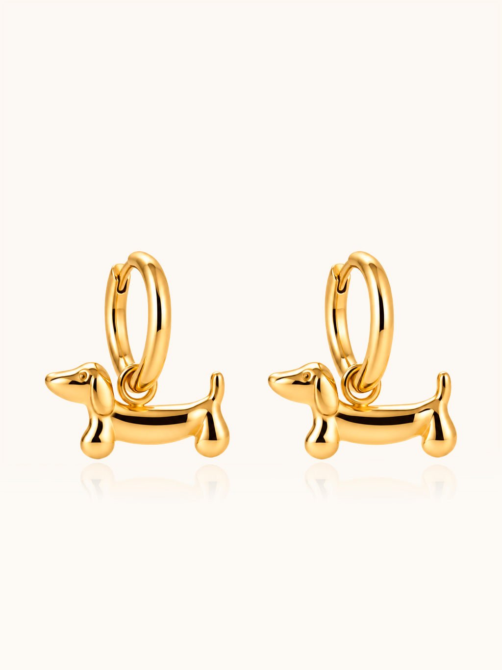 Dackel Schmuckset Gold – Halskette & Ohrringe - Dorose | Wasserresistent, kein Verfärben