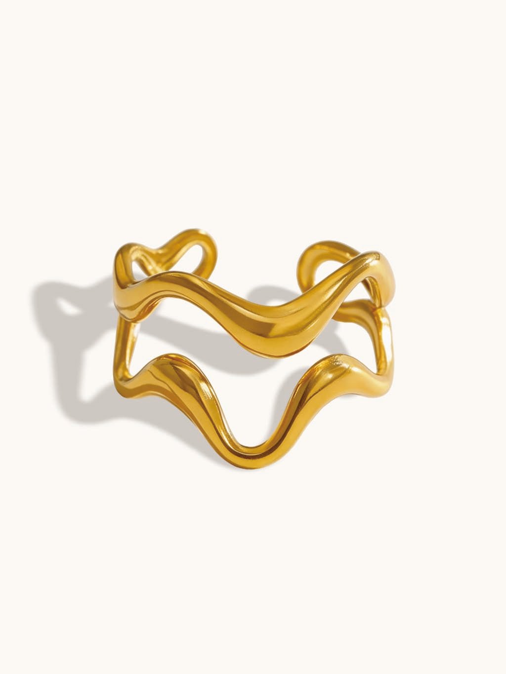 Doppelwellen Ring Gold - Dorose | Wasserresistent, kein Verfärben
