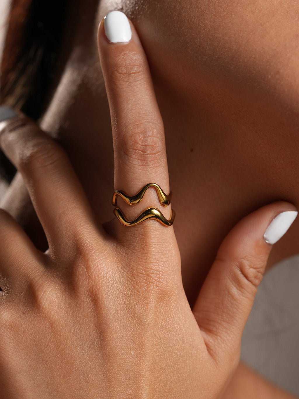 Doppelwellen Ring Gold - Dorose | Wasserresistent, kein Verfärben