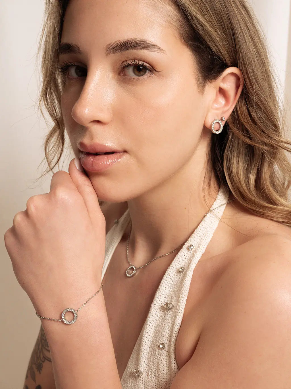 Sparkling Circle Kette Gold & Silber