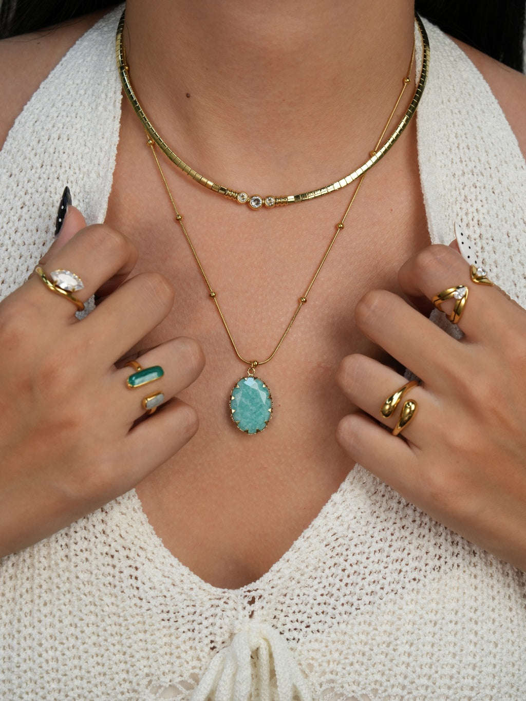 Flat Snake Choker Kette Gold