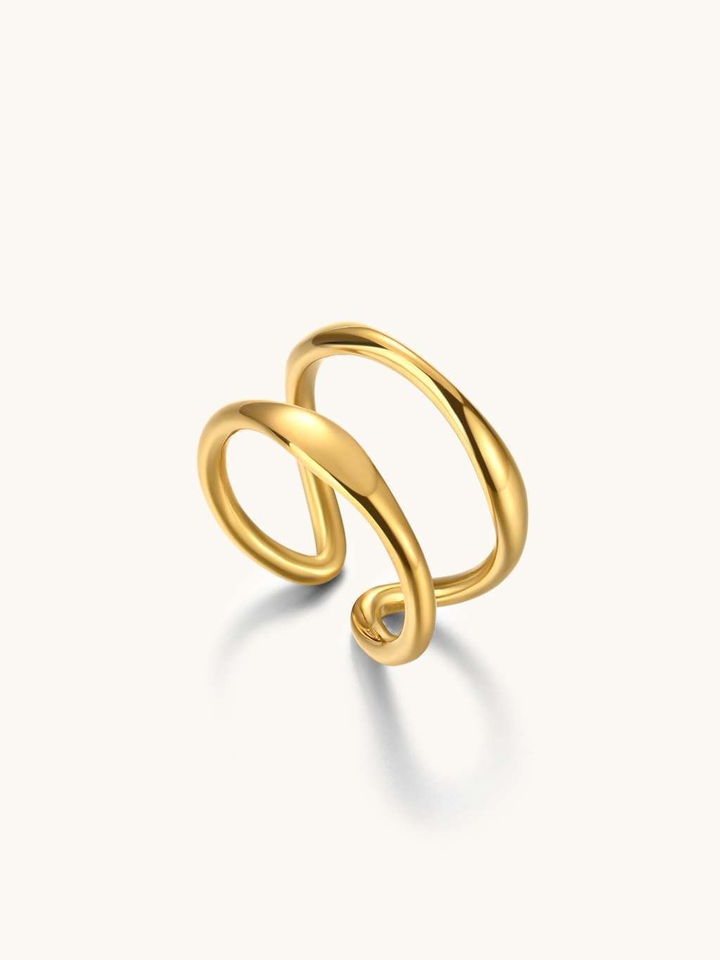 Double Plat Ring Gold & Silber - Dorose | Wasserfester Schmuck, 18K vergoldet