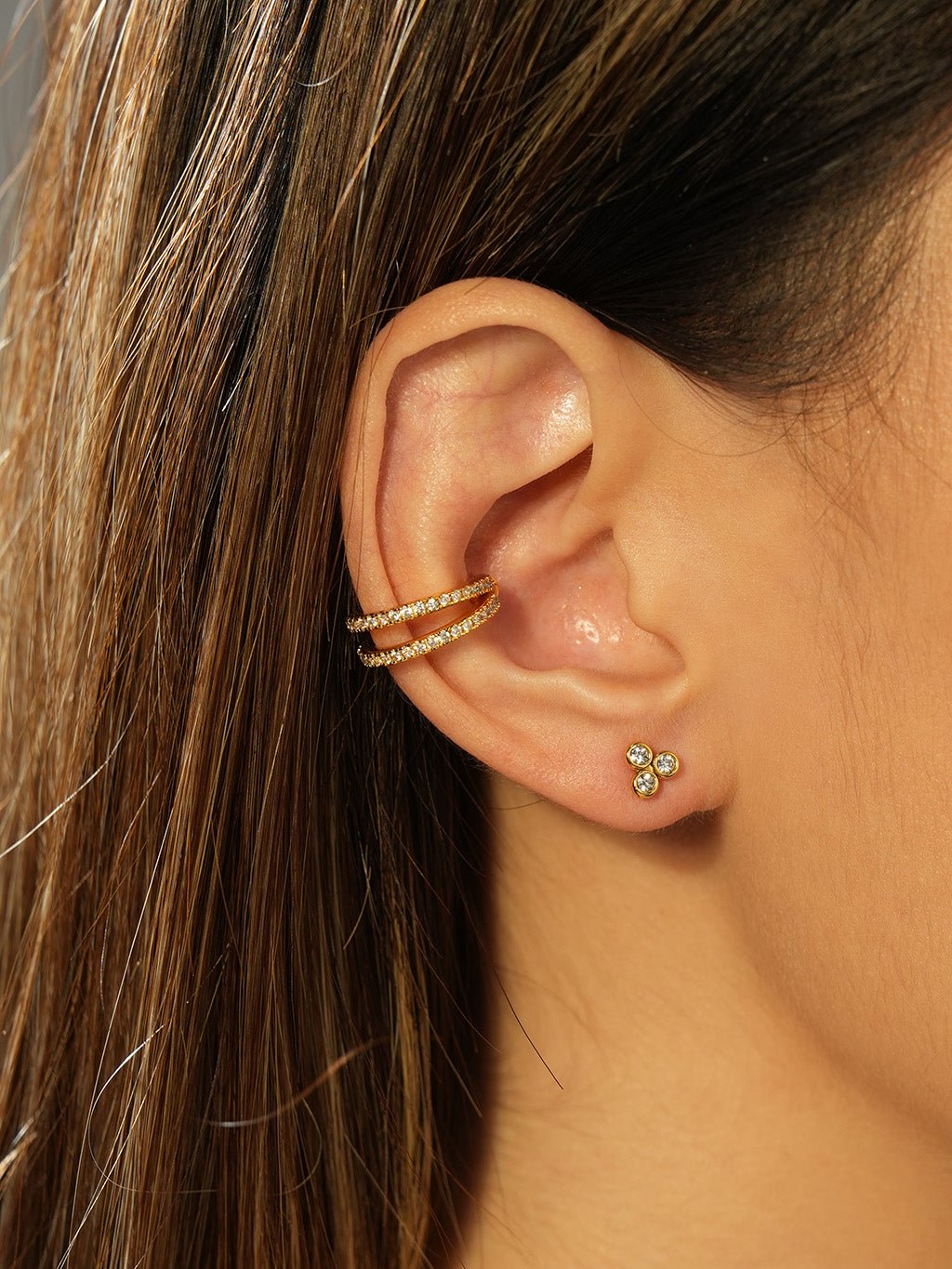 Double Row Earcuff Gold - Dorose | Wasserresistent, kein Verfärben