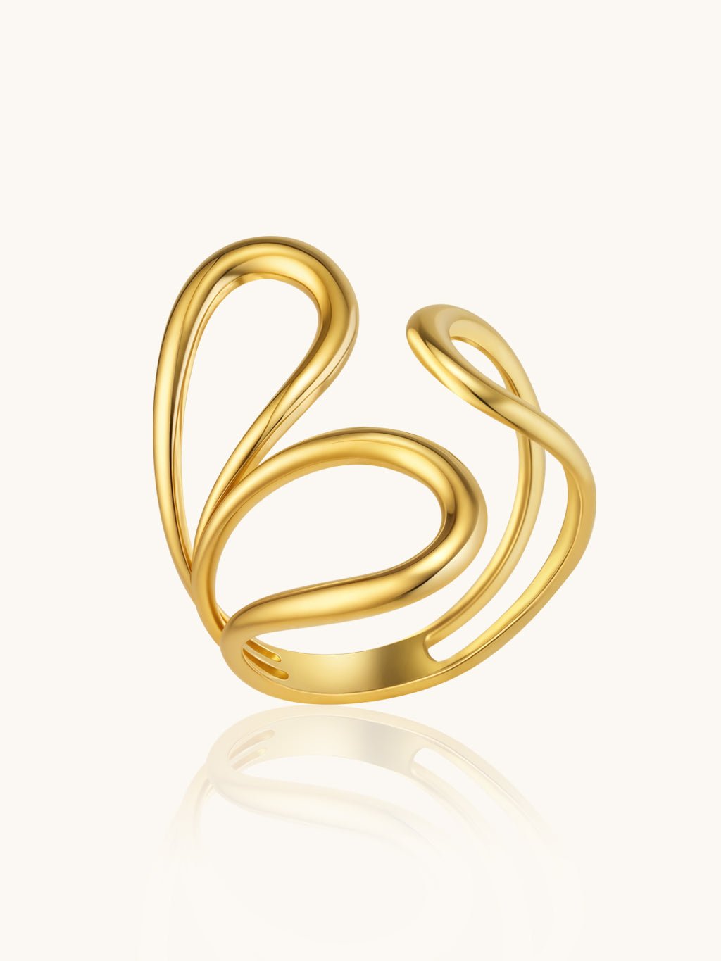 Double Twist Ring Gold mit Weißen & Blauen Zirkonia - Dorose | Wasserresistent, kein Verfärben