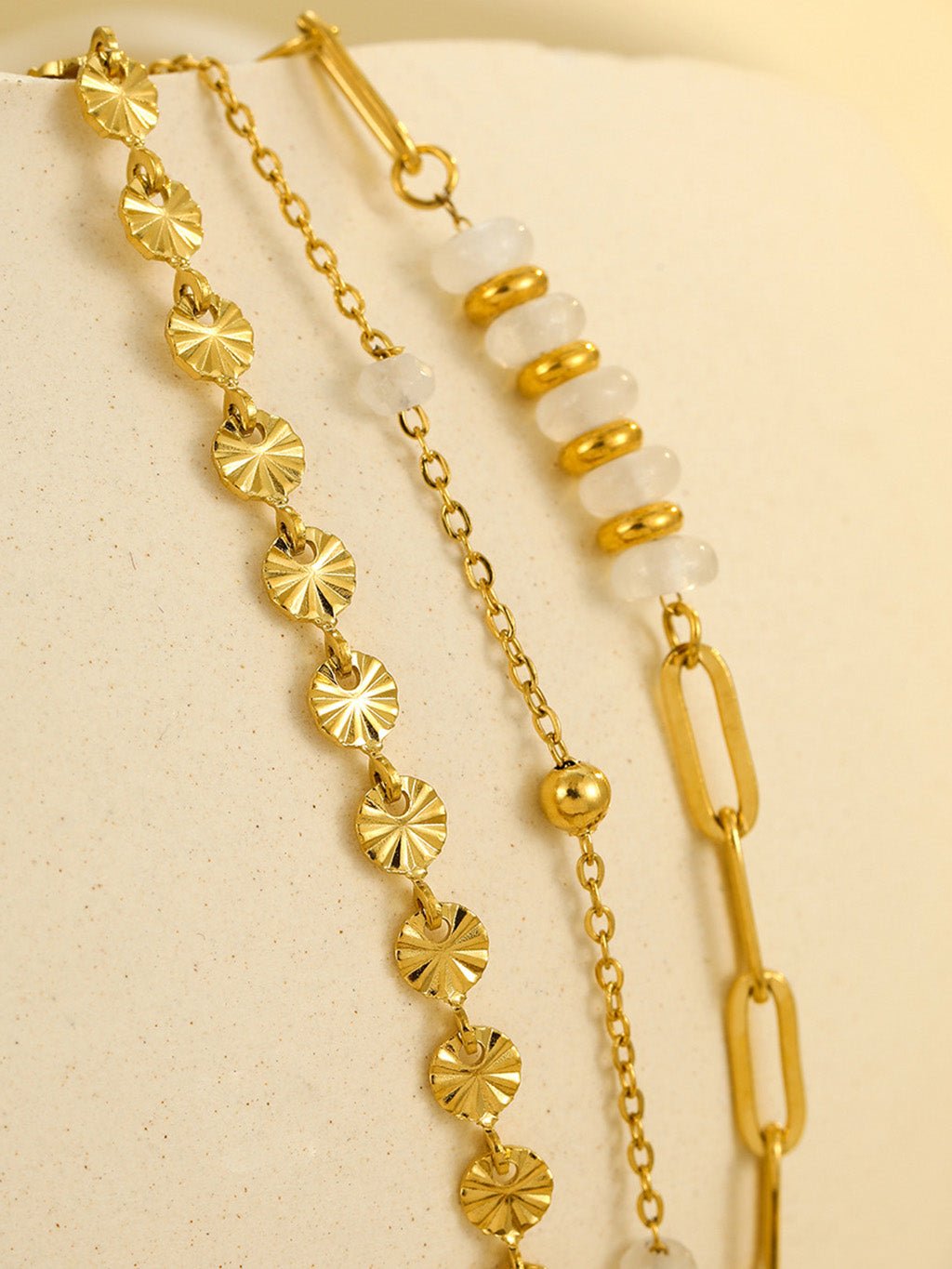 Drei - Schichten Traumhafte Stapelarmband Gold - Dorose | Wasserresistent, kein Verfärben