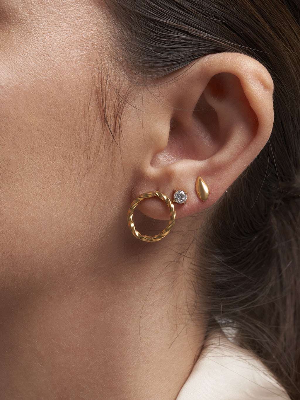 Drop Ohrstecker Gold - Dorose | Wasserfester Schmuck, 18K vergoldet