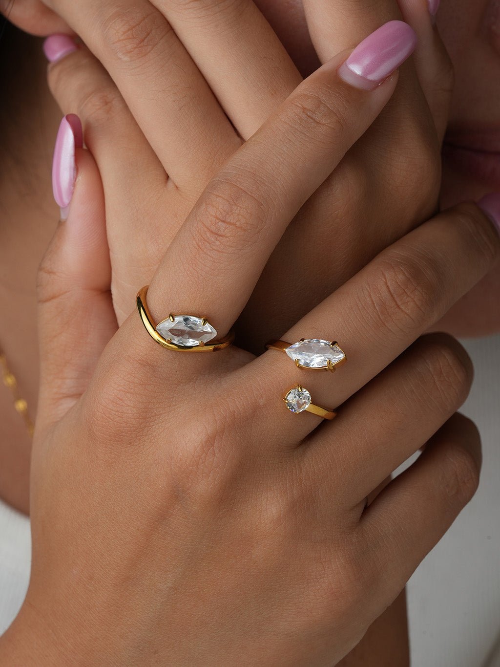 Duett Zirkonia Ring Gold - Dorose | Wasserresistent, kein Verfärben