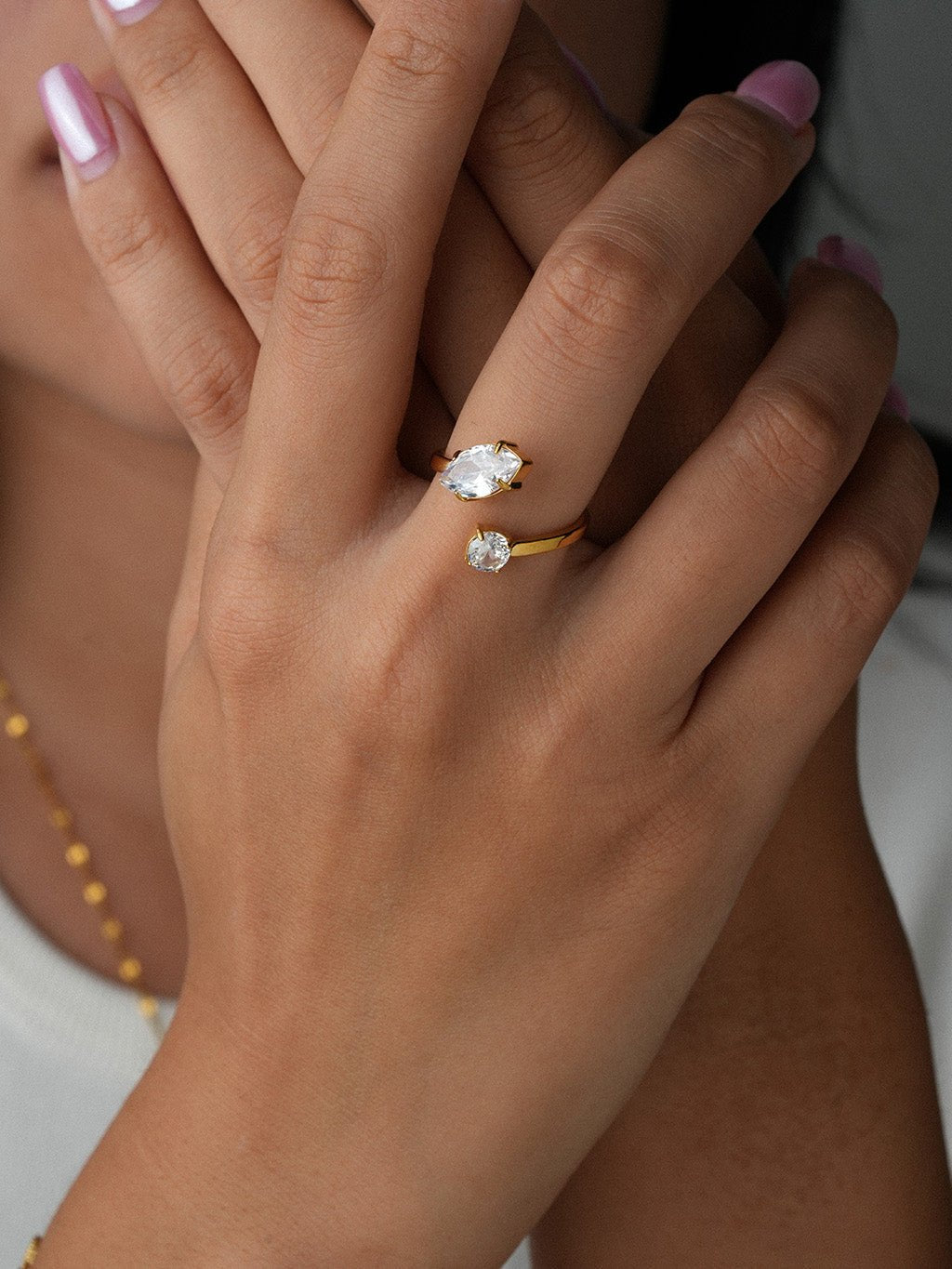 Duett Zirkonia Ring Gold - Dorose | Wasserresistent, kein Verfärben