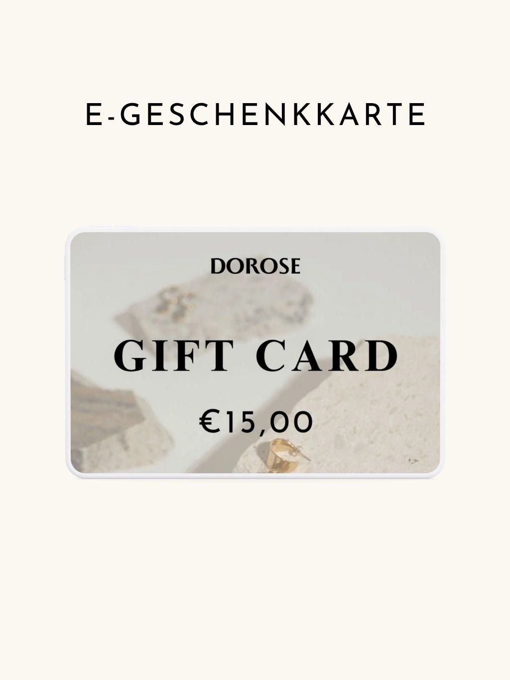 E - GUTSCHEIN PER E - MAIL - Dorose | Wasserfester Schmuck, 18K vergoldet