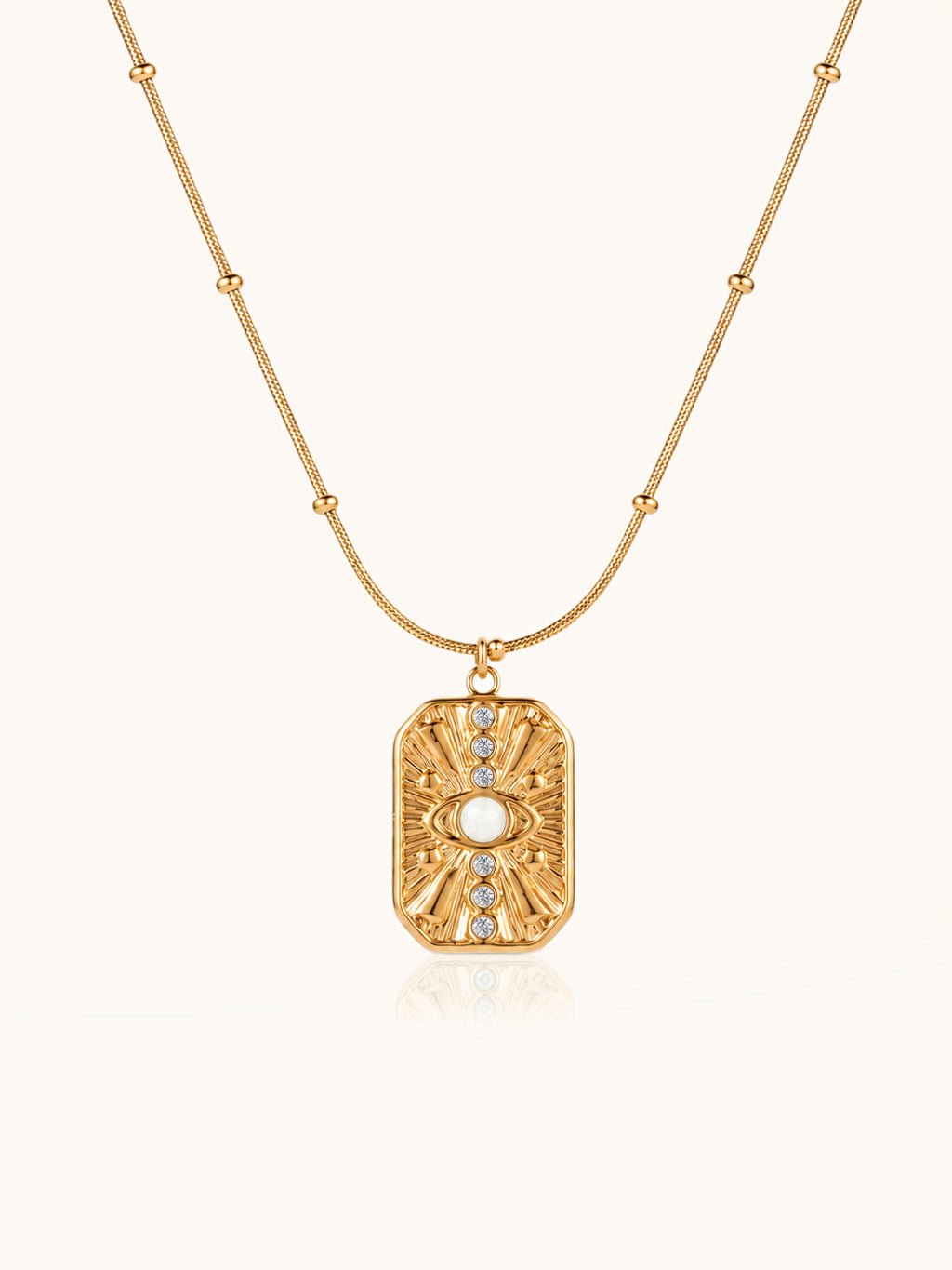 Elegante Auge Halskette Gold mit Zirkonia - Dorose | Wasserresistent, kein Verfärben