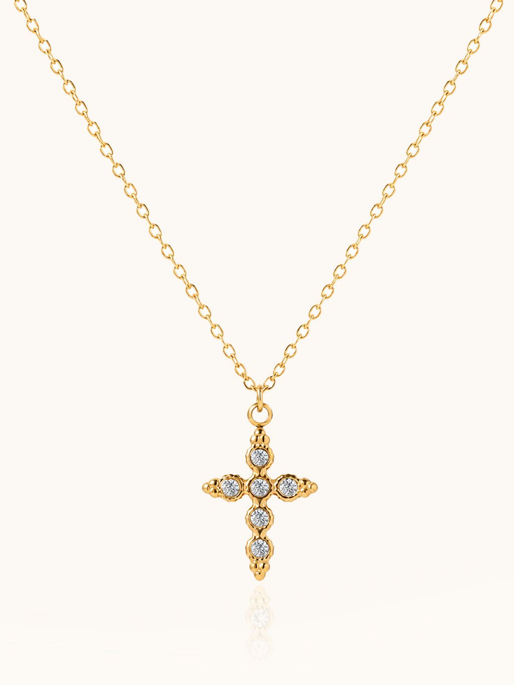 Elegante Kreuz Halskette Gold mit Zirkonia - Dorose | Wasserresistent, kein Verfärben