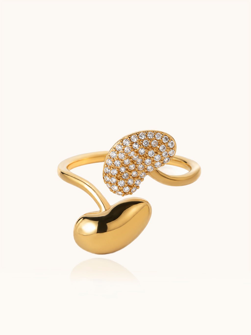 Eleganter Statement Ring Gold mit Zirkonia - Dorose | Wasserresistent, kein Verfärben