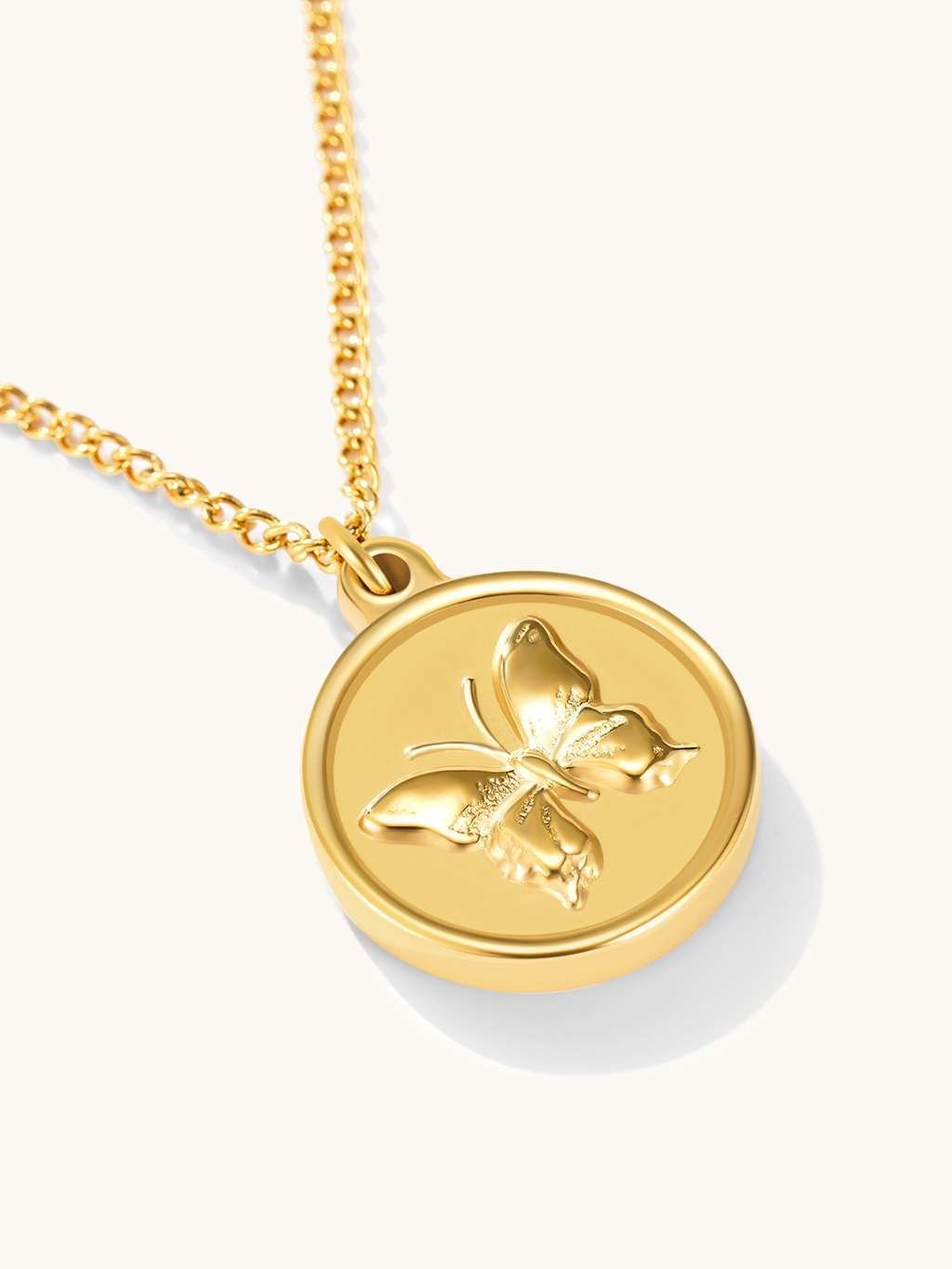 Embossed Butterfly Kette Gold - Dorose | Wasserfester Schmuck, 18K vergoldet