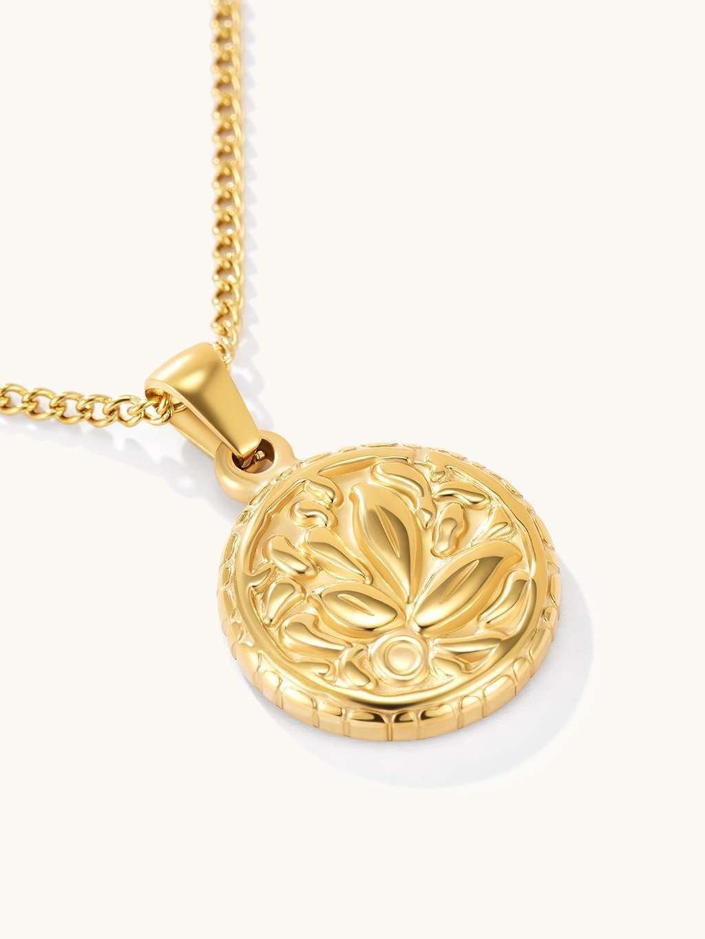 Embossed Leaf Kette Gold - Dorose | Wasserfester Schmuck, 18K vergoldet