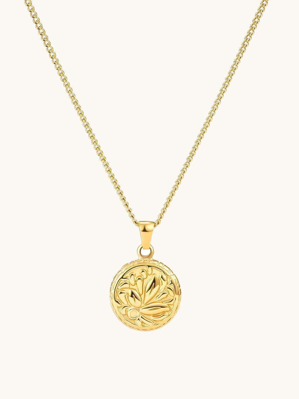 Embossed Leaf Kette Gold - Dorose | Wasserfester Schmuck, 18K vergoldet