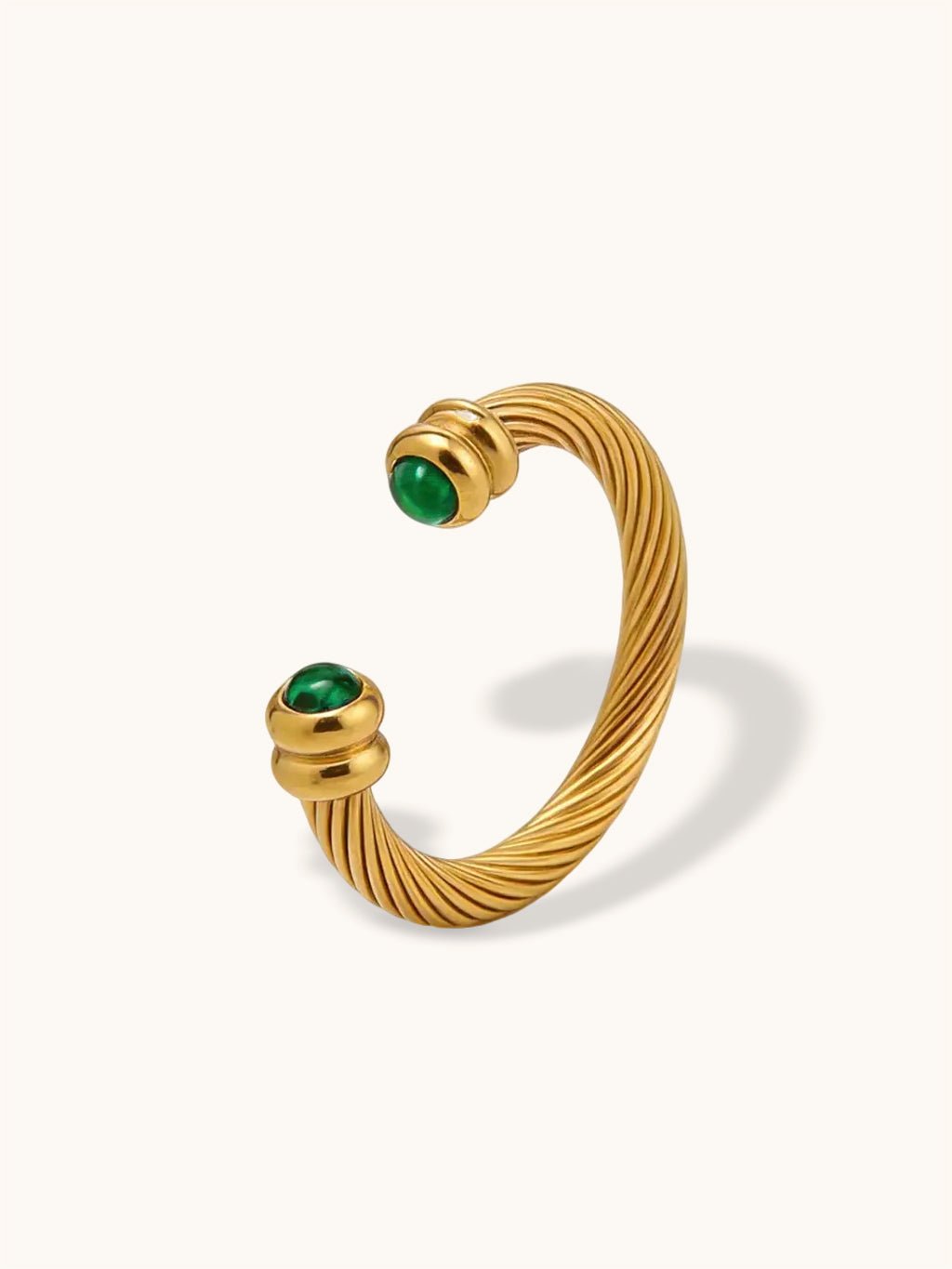 Emerald Twist Ring Gold - Dorose | Wasserresistent, kein Verfärben