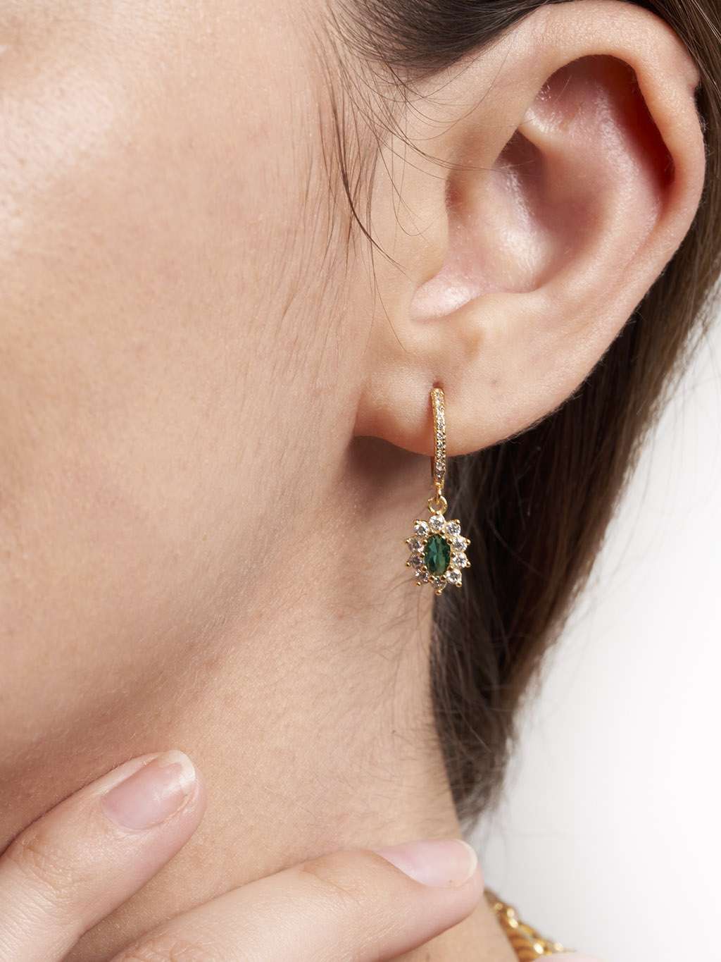 Emerald Vintage Ohrringe Gold - Dorose | Wasserfester Schmuck, 18K vergoldet