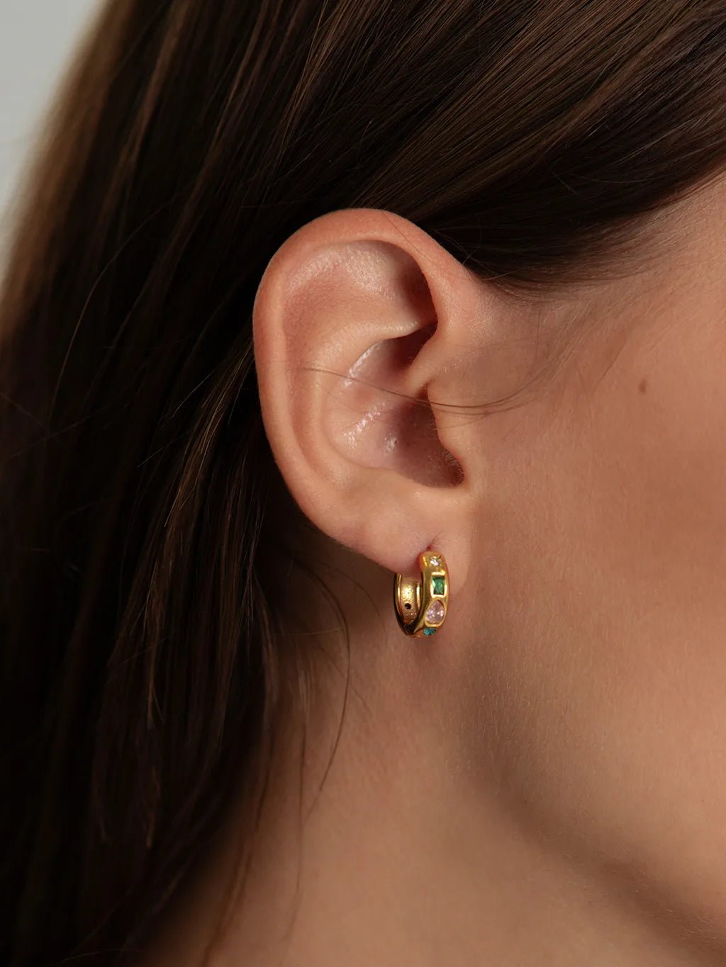 Fancy Hoop Ohrringe Gold - Dorose | Wasserfester Schmuck, 18K vergoldet