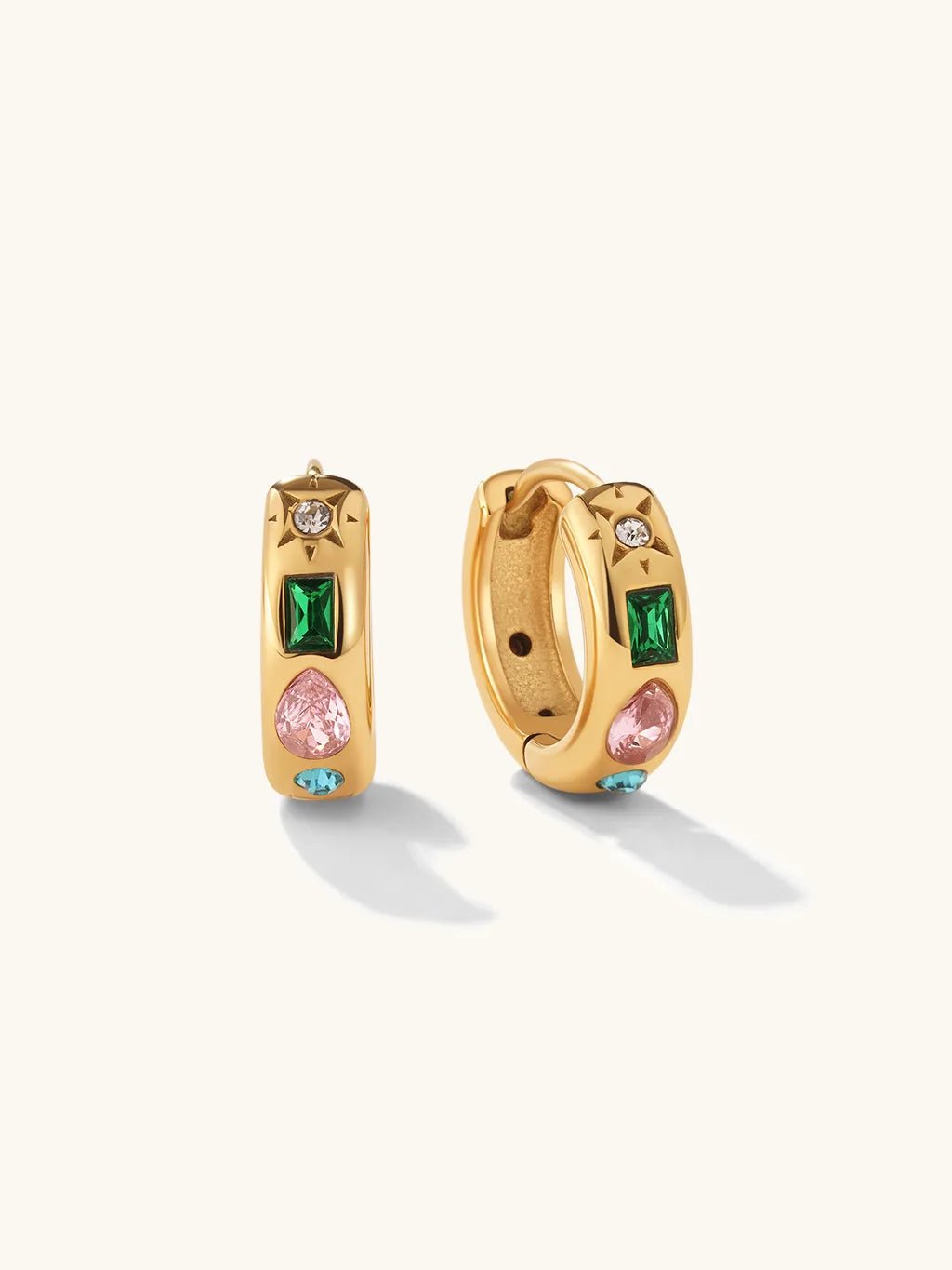 Fancy Hoop Ohrringe Gold - Dorose | Wasserfester Schmuck, 18K vergoldet
