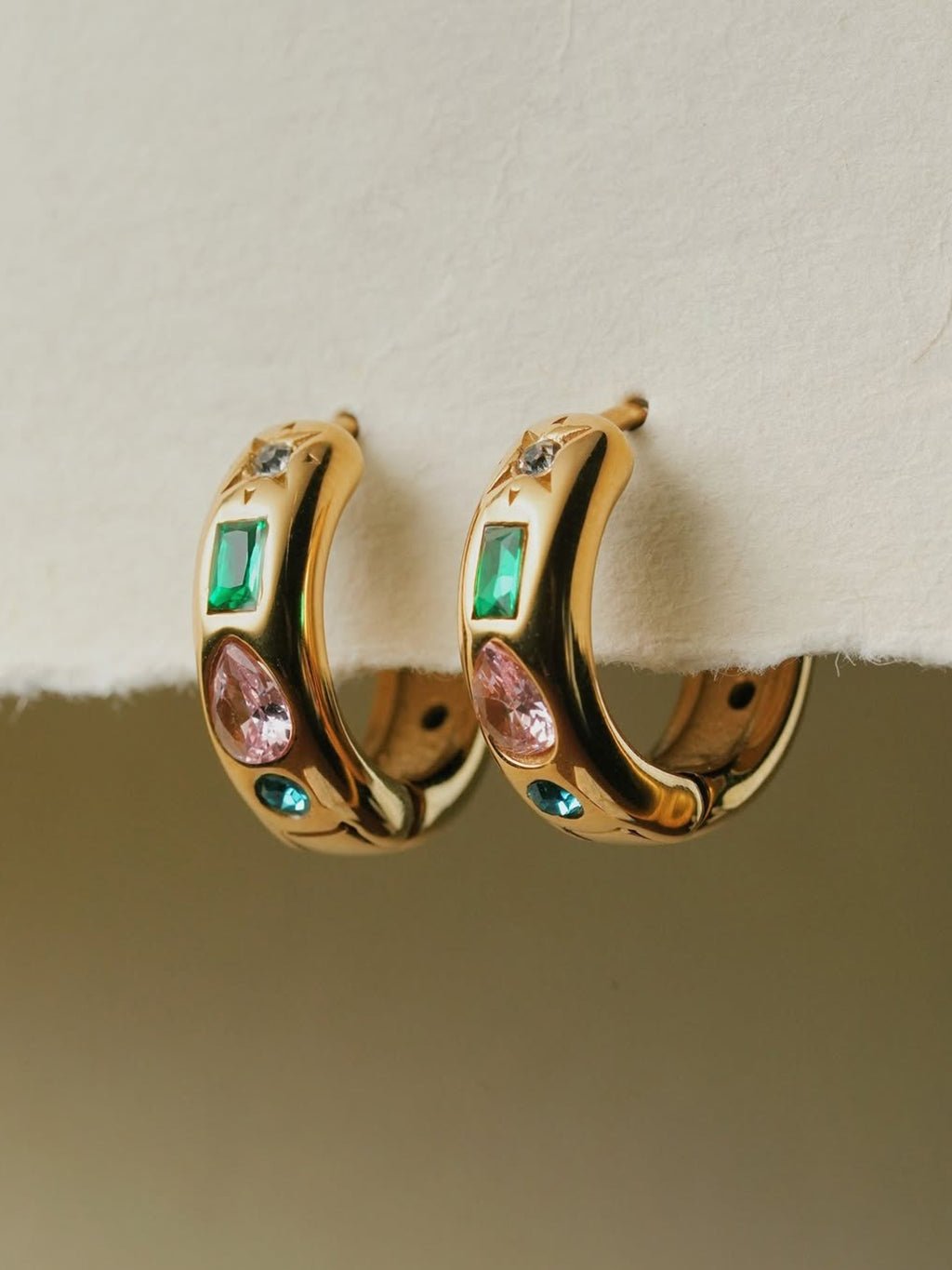 Fancy Hoop Ohrringe Gold - Dorose | Wasserresistent, kein Verfärben