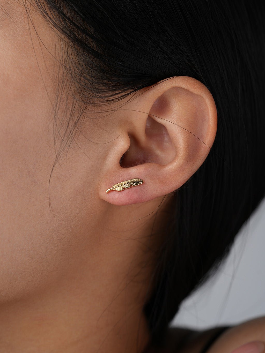Feder Ohrstecker Gold Minimal - Dorose | Wasserresistent, kein Verfärben