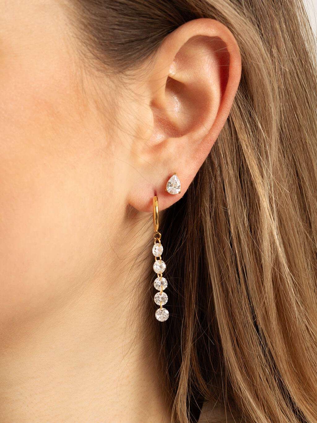 Five Shining Stars Hoop Ohrringe Gold - Dorose | Wasserfester Schmuck, 18K vergoldet