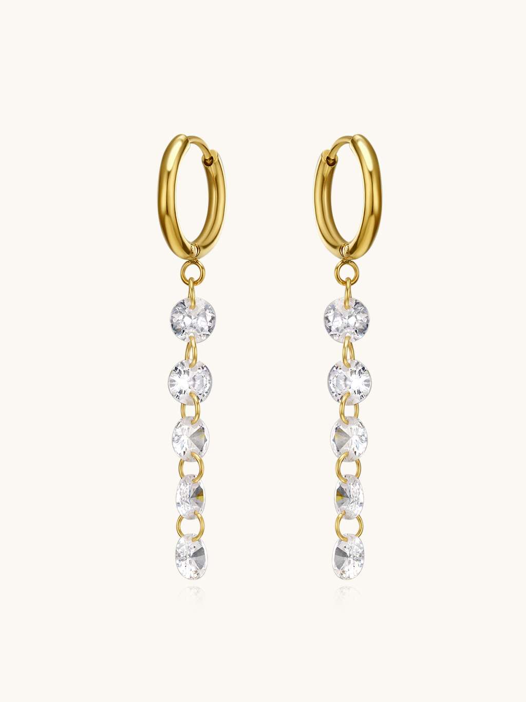 Five Shining Stars Hoop Ohrringe Gold - Dorose | Wasserfester Schmuck, 18K vergoldet