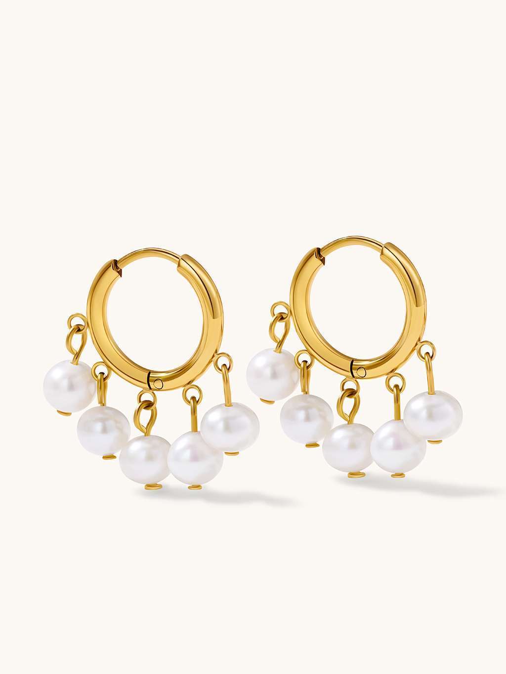 Floating Pearl Charm Ohrringe Gold - Dorose | Wasserfester Schmuck, 18K vergoldet