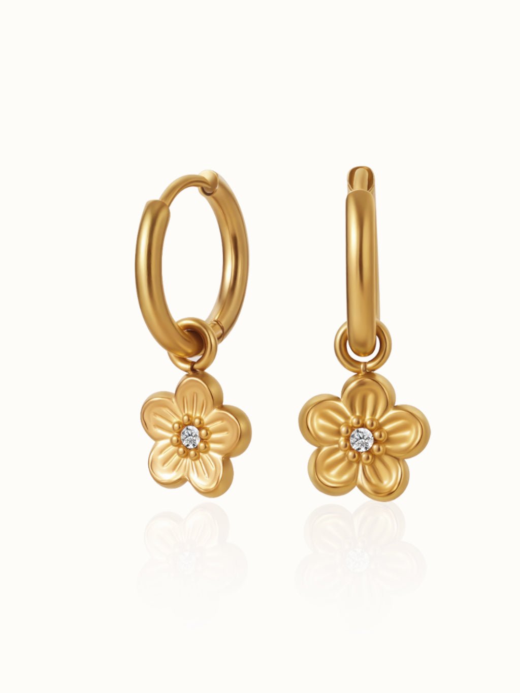 Flower Hoop Ohrringe Gold - Dorose | Wasserresistent, kein Verfärben