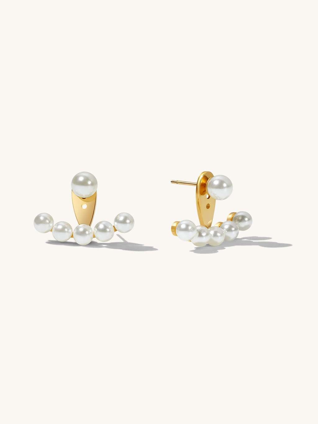 Flowing Ohrringe mit Pearl - Dorose | Wasserfester Schmuck, 18K vergoldet