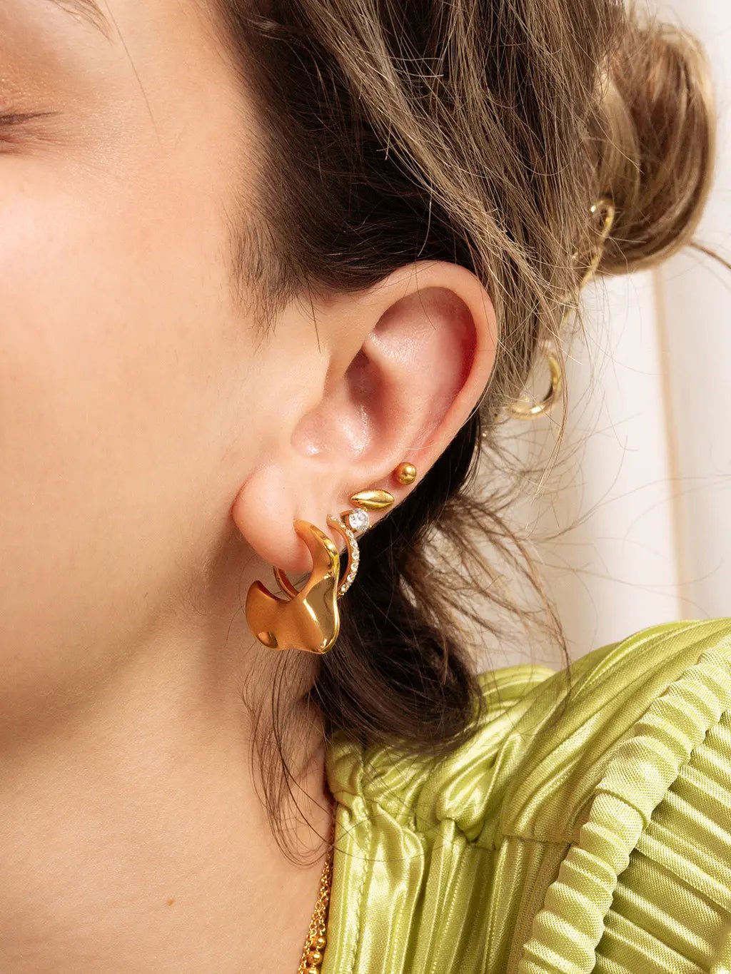 Geometrische Ohrringe Gold - Dorose | Wasserfester Schmuck, 18K vergoldet