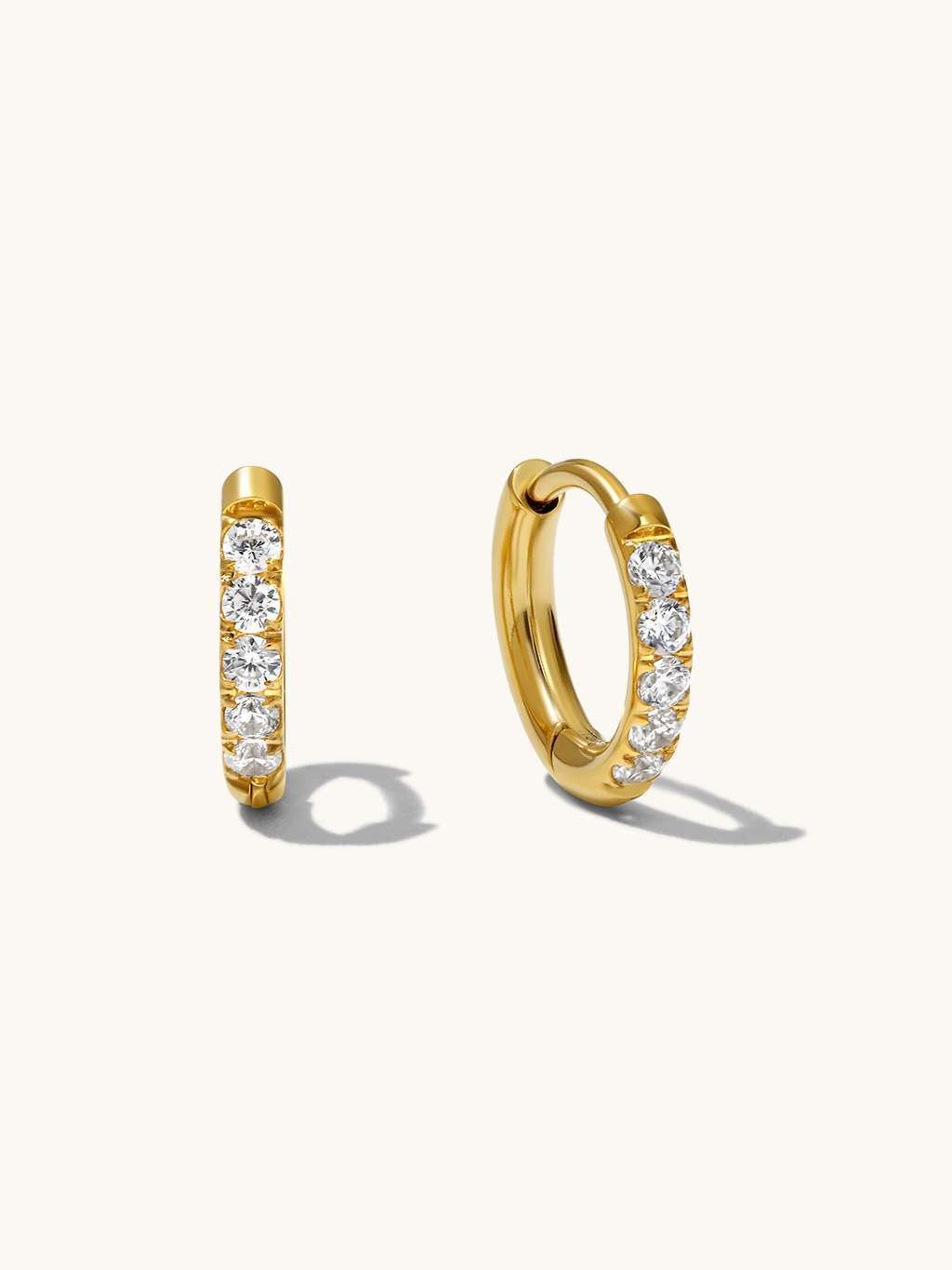 Glamour Kreolen mit Zirkonia Small 8mm Gold & Silber - Dorose | Wasserfester Schmuck, 18K vergoldet