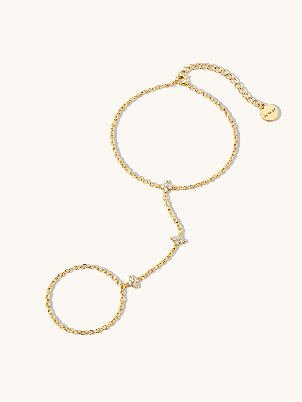 Glücksklee Handkette Gold mit Zirkonia - Dorose | Wasserresistent, kein Verfärben