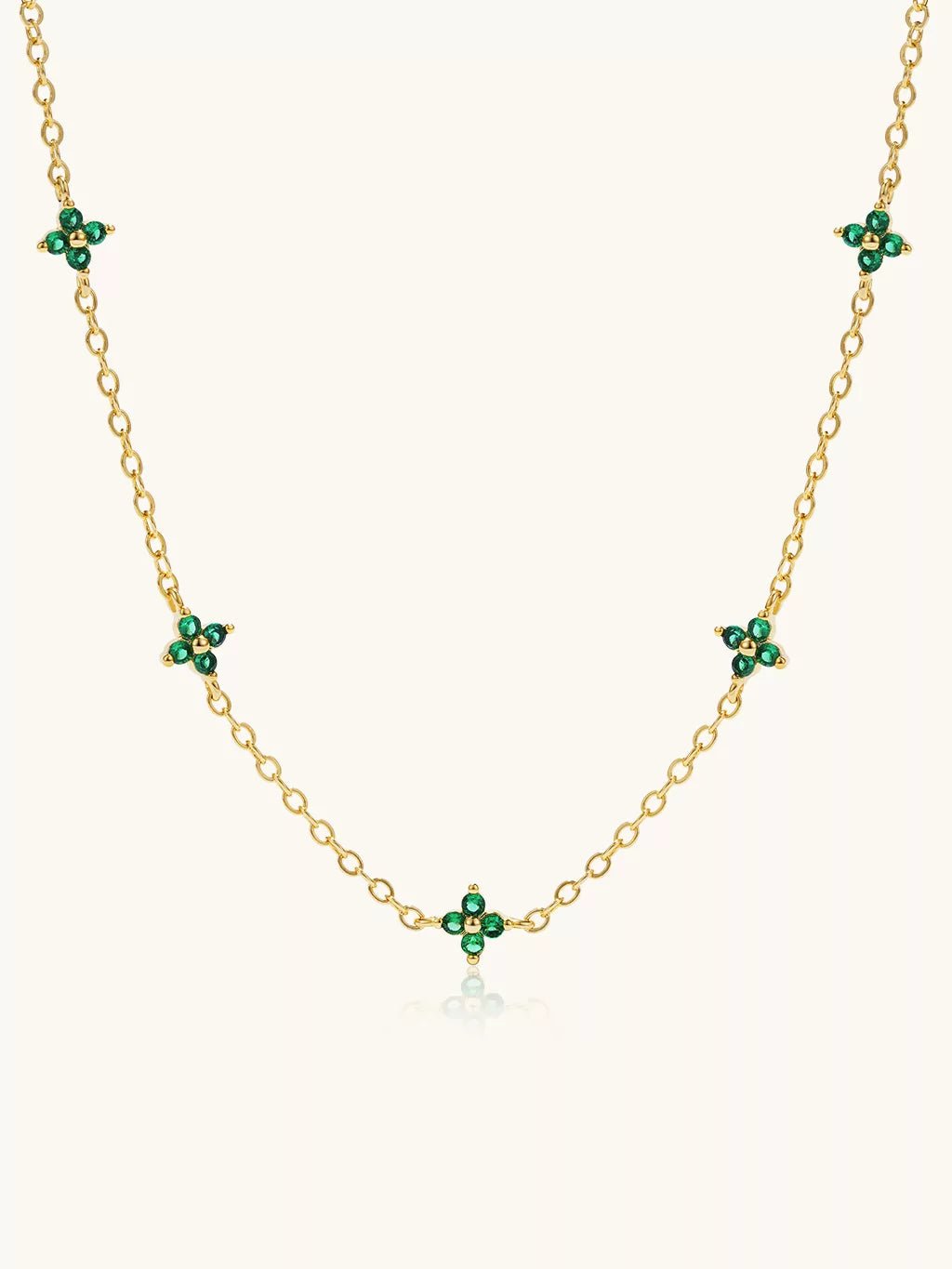 Green Flower Halskette Gold - Dorose | Wasserfester Schmuck, 18K vergoldet