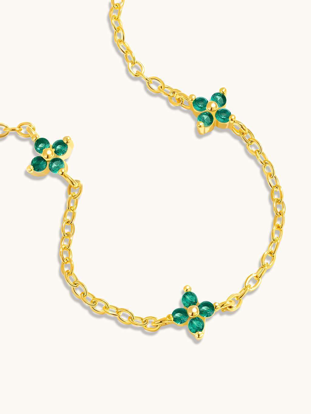 Green Flower Halskette & Vibrant Green Ohrringe Schmuck Set - Dorose | Wasserfester Schmuck, 18K vergoldet