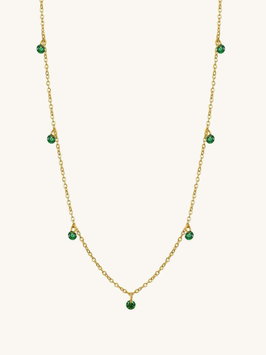 Green Shiny Kette Gold - Dorose | Wasserfester Schmuck, 18K vergoldet