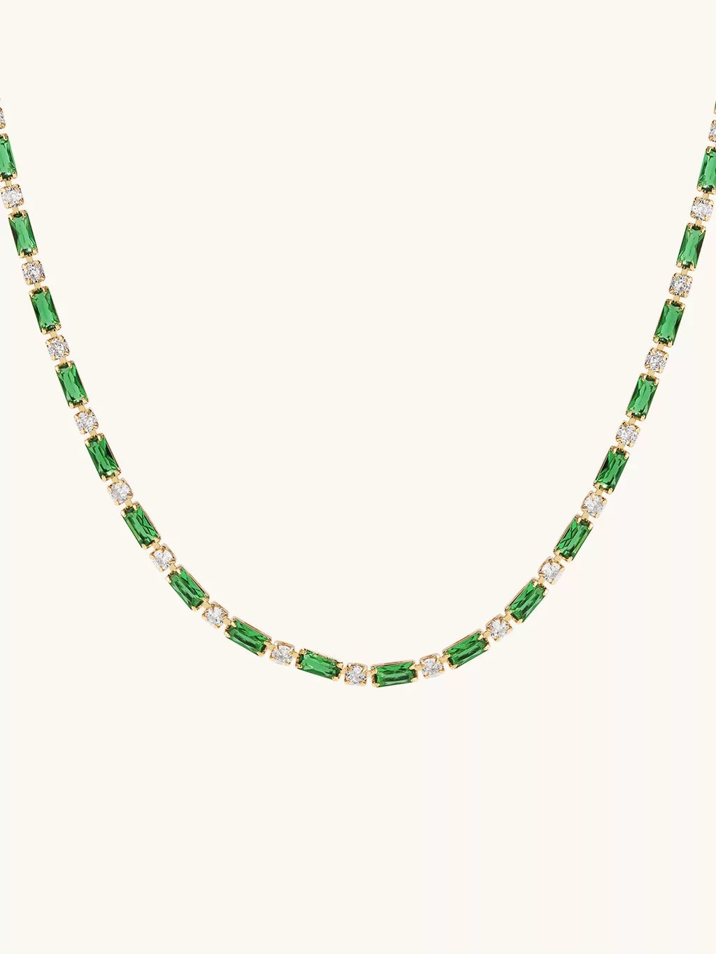 Green Tennis Kette Gold - Dorose | Wasserfester Schmuck, 18K vergoldet