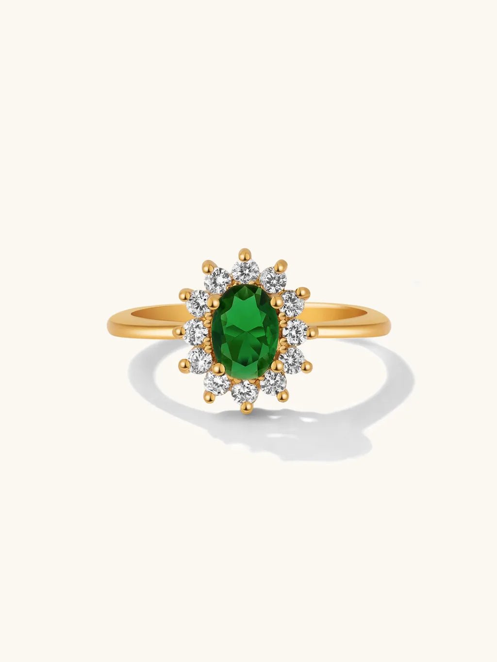 Green Vintage Ring Gold - Dorose | Wasserfester Schmuck, 18K vergoldet