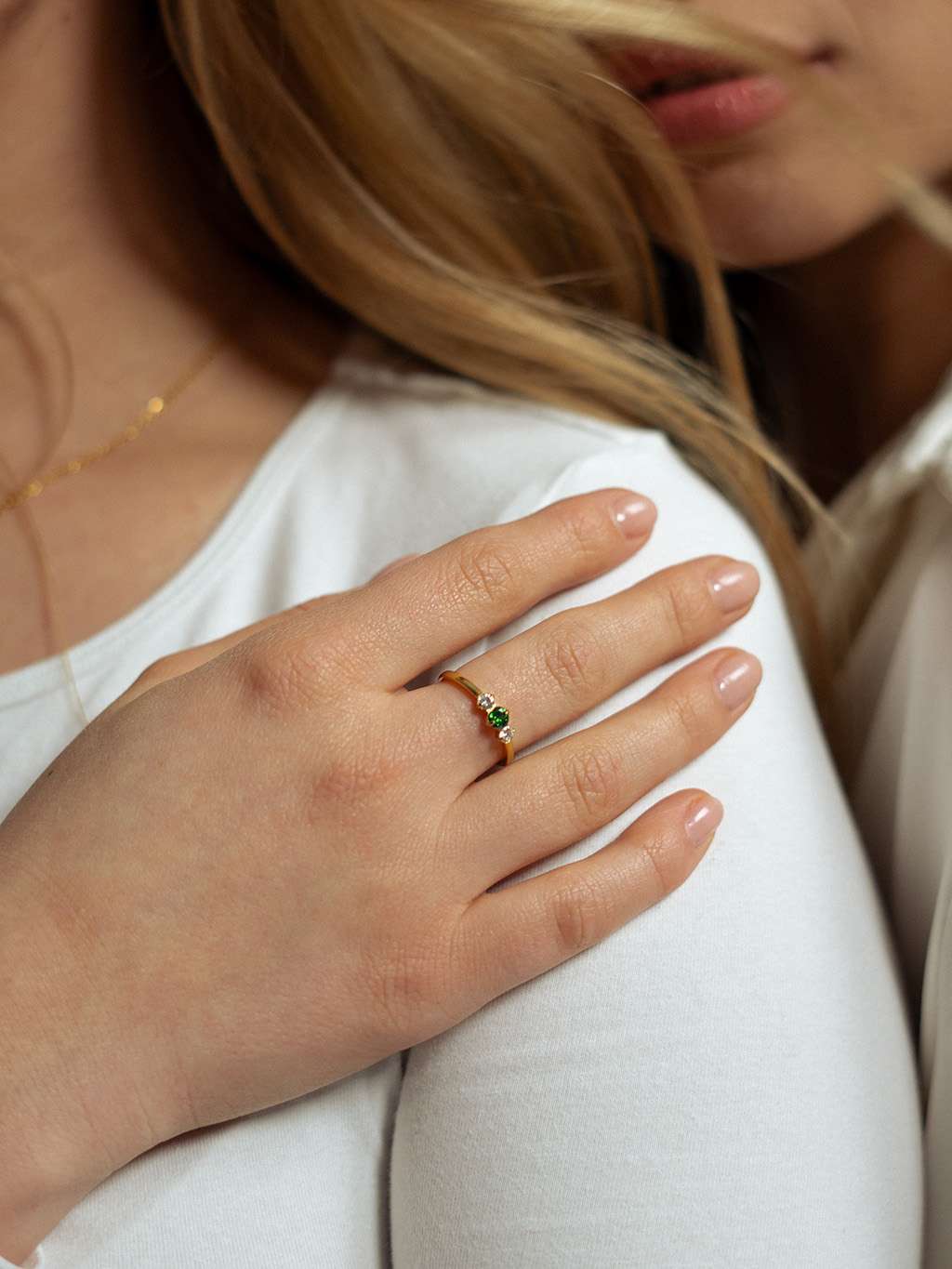 Grün Energy Ring Gold - Dorose | Wasserfester Schmuck, 18K vergoldet